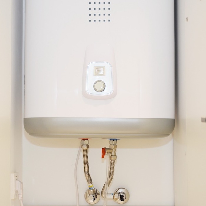 White tankless water heater installation